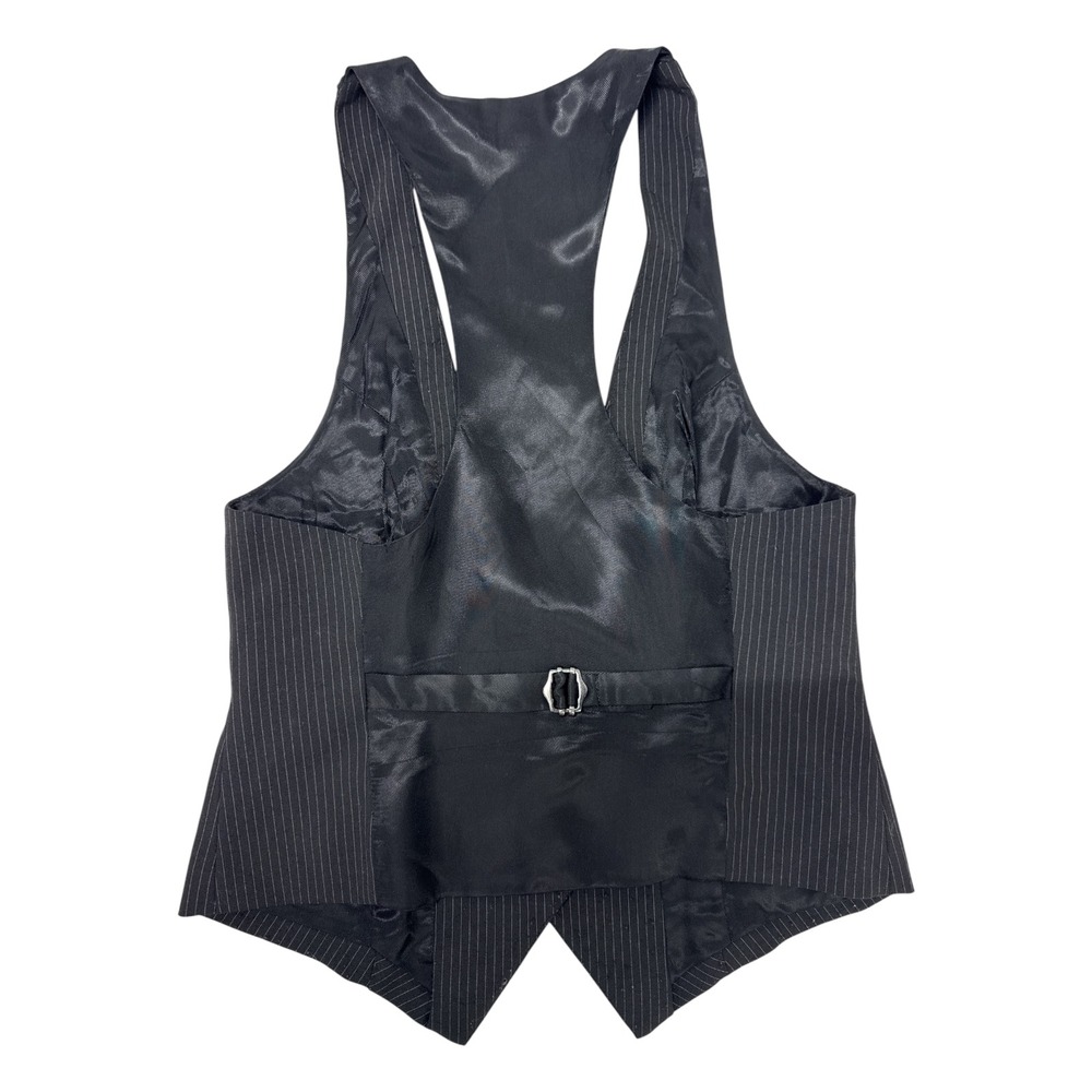 Express Design Studio Vest Womens 4 Black Pinstripe Y2K Workwear Tailor - Picture 3 of 8
